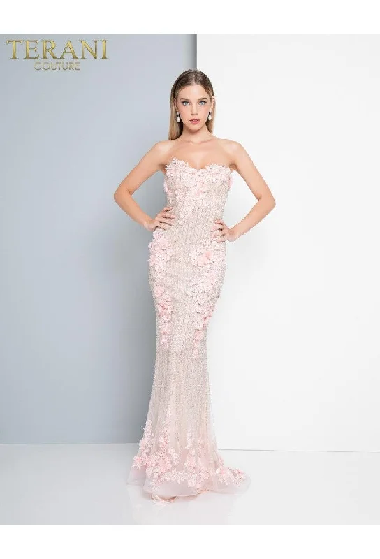 Terani Couture 1811P5508 Prom Long Strapless Dress