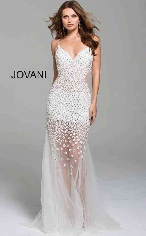 Jovani 60695 Spaghetti Strap Long Prom Gown