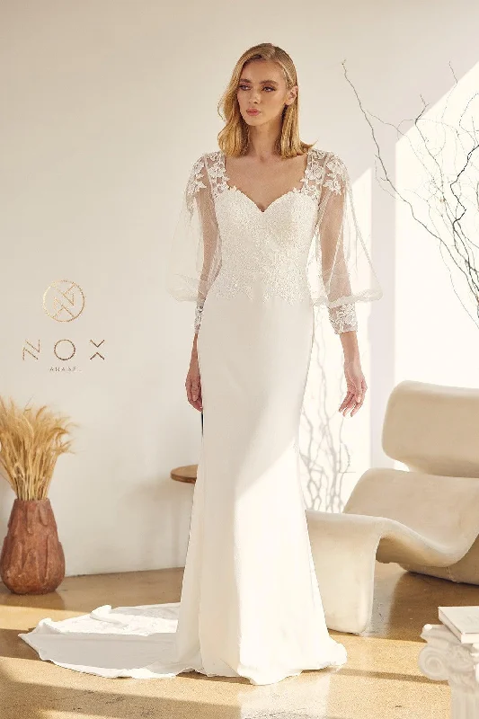 Long Fit and Flare Wedding Gown