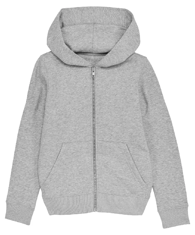 Heather Grey - Mini Runner kids brushed zip-through sweatshirt (STSK912)