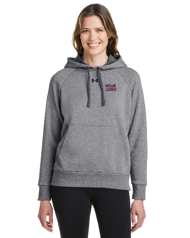 Under Armour Ladies Rival Fleece Hooded Custom Sweatshirts, Grey Light