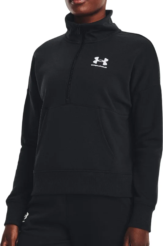 Under Armour Rival Half Zip Womens Fleece Top - Black