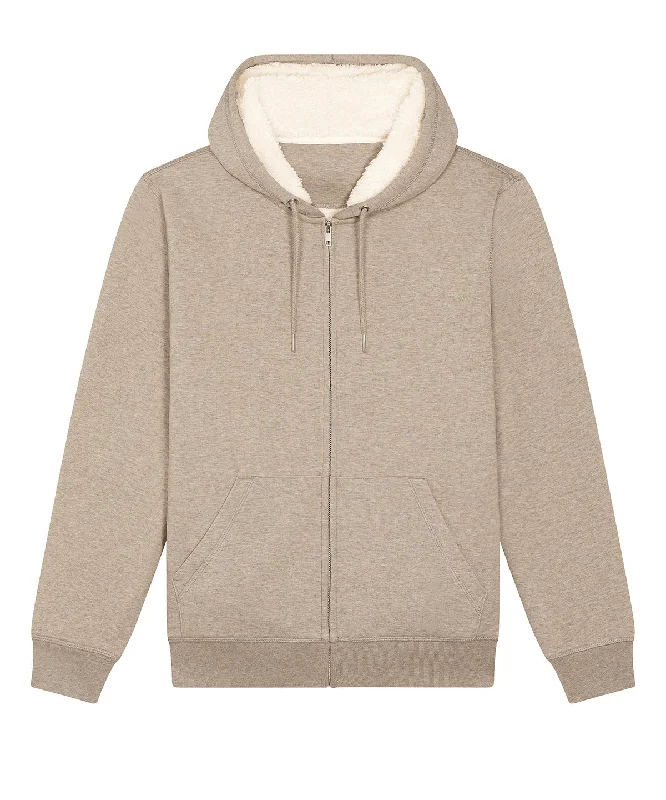 Heather Sand - Unisex Hygger sherpa zip-through sweatshirt (STSU956)