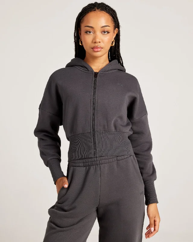 Omni Zip Through Hoodie - Charcoal