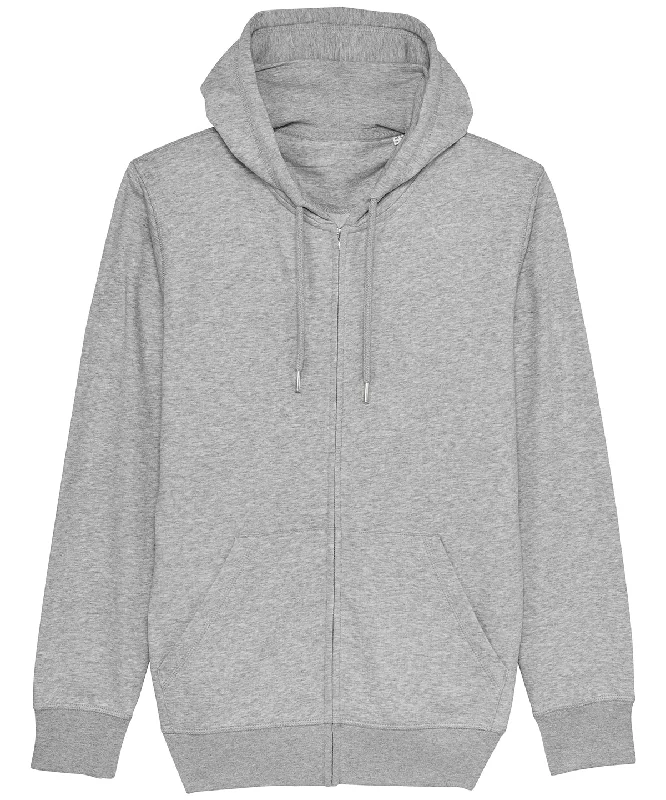 Heather Grey*† - Unisex Connector essential zip-thru hoodie sweatshirt (STSU820)