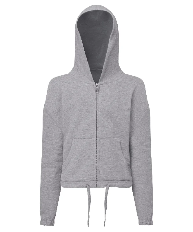 Heather Grey - Kids TriDri¨ recycled cropped oversize full-zip hoodie