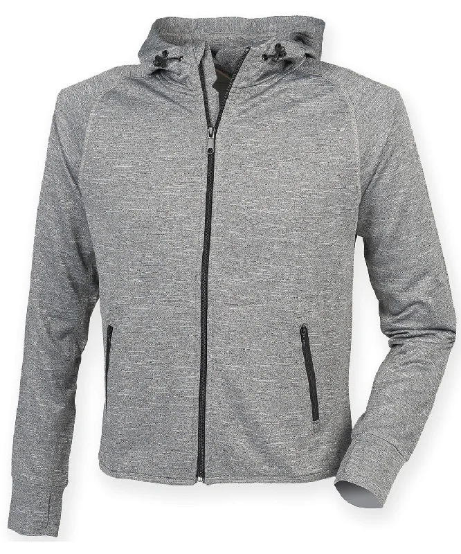 Grey Marl - Women's hoodie with reflective tape