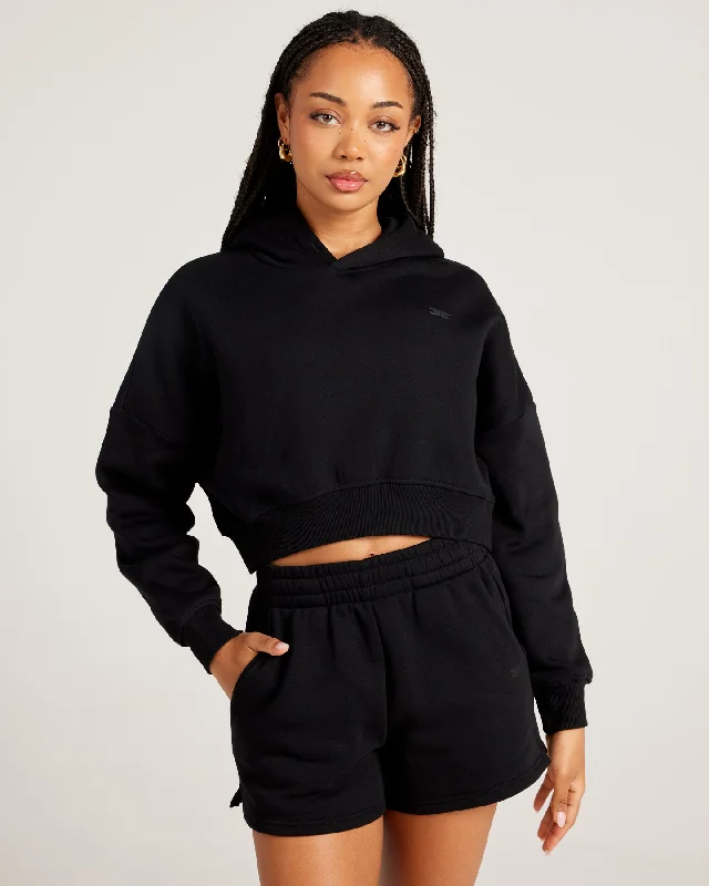 Omni Cropped Hoodie - Black