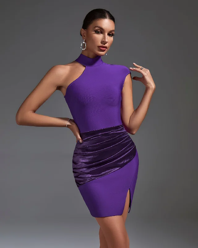 Sleek Asymmetric Cutout Mini Dress - Bold & Chic Style!