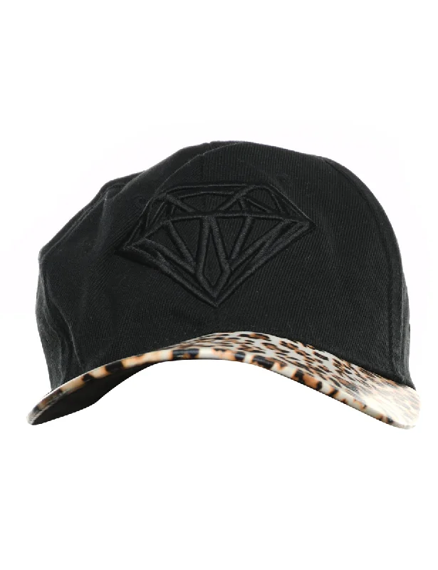 Black Embroidered Cap - XS