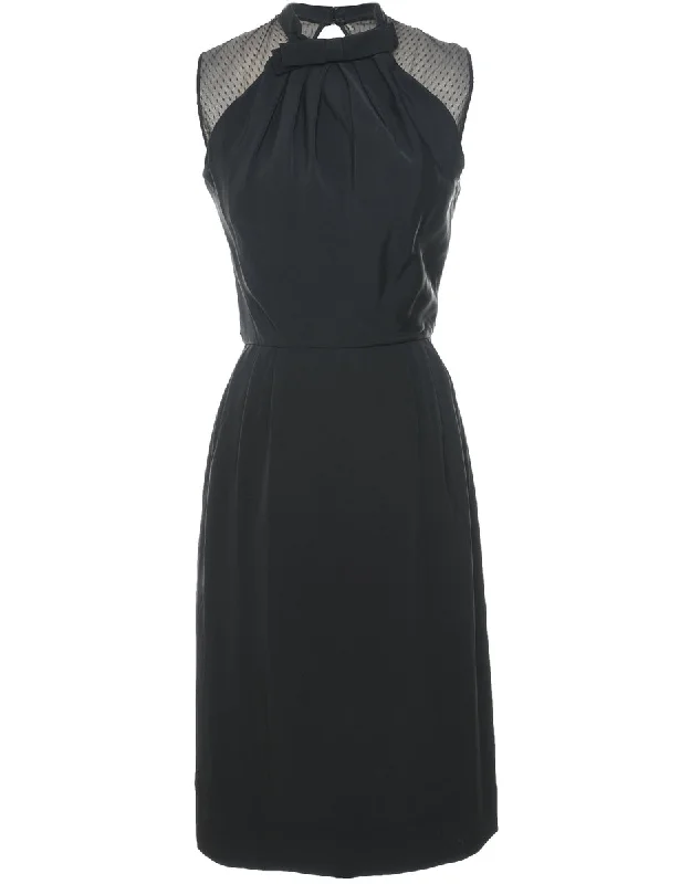 Black Sheer Sleeveless Dress - S