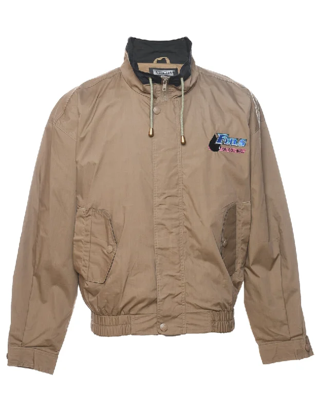 Brown Classic Zip-Front Jacket - M