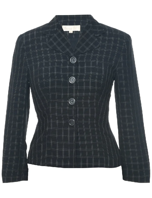 Checked Black Jacket - M