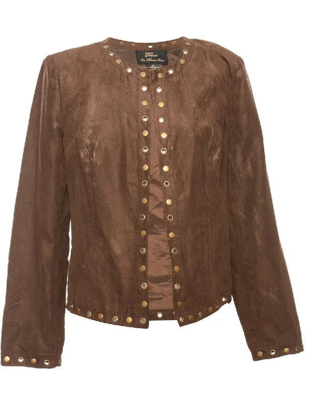 Embellished Dark Brown Jacket - M