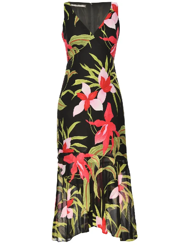 Fishtail Hem Floral Maggy London Dress - S