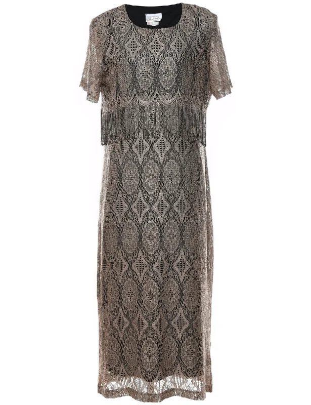 Light Brown Evening Dress - L