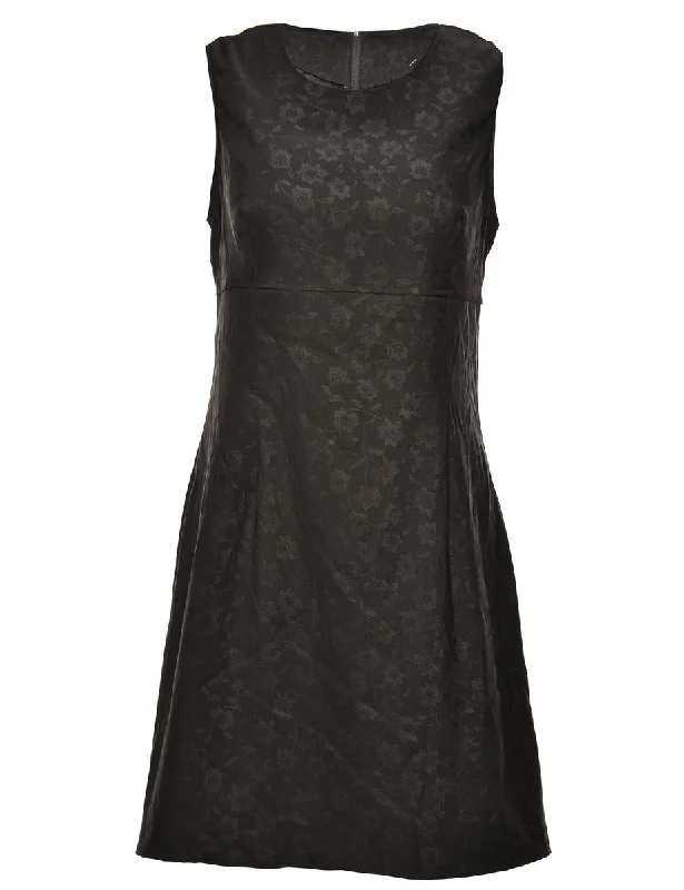 Midi Length Black Dress - L