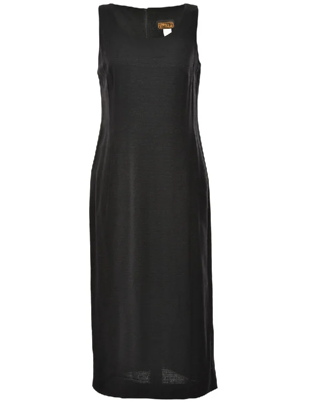 Midi Length Black Dress - L