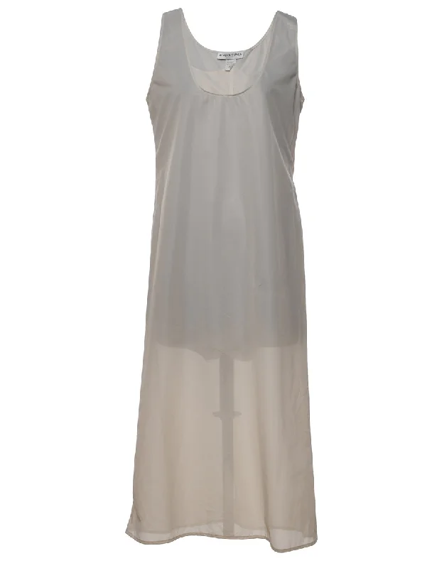 Off White Sleeveless Shift Dress - M