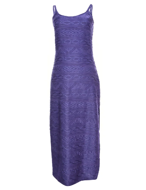 Purple Embroidered Dress - XS