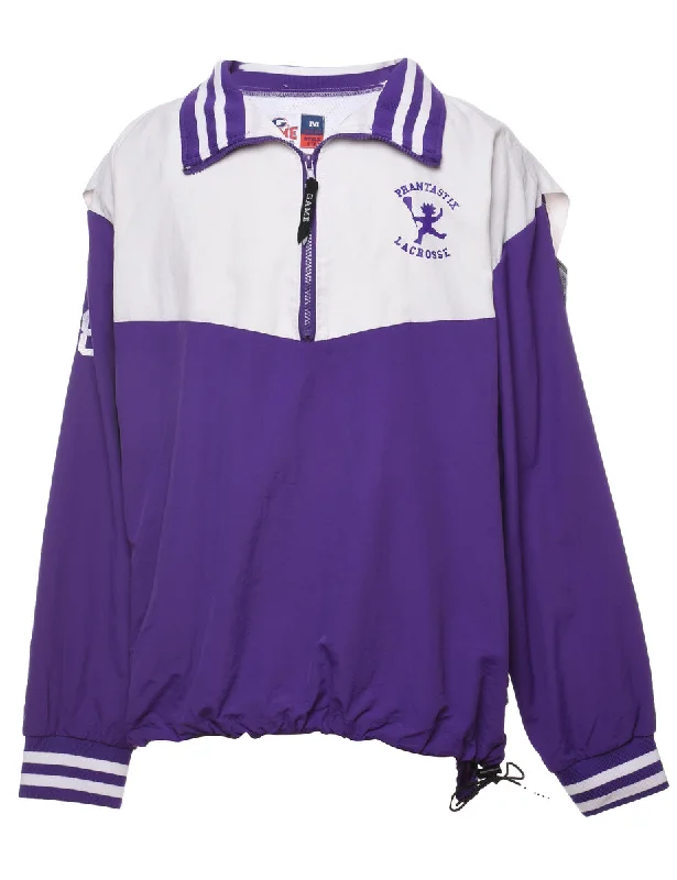 Two-Tone Lacrosse Purple & White Nylon Jacket - M