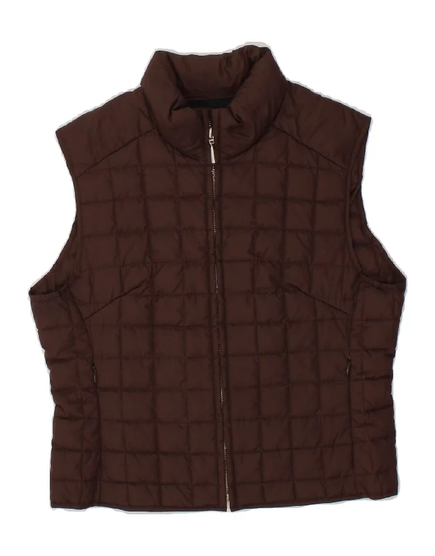 BEST COMPANY Womens Crop Quilted Gilet IT 42 Medium Brown Nylon