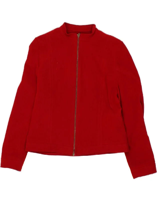 DOROTHY PERKINS Womens Crop Bomber Jacket UK 14 Medium  Red Polyester