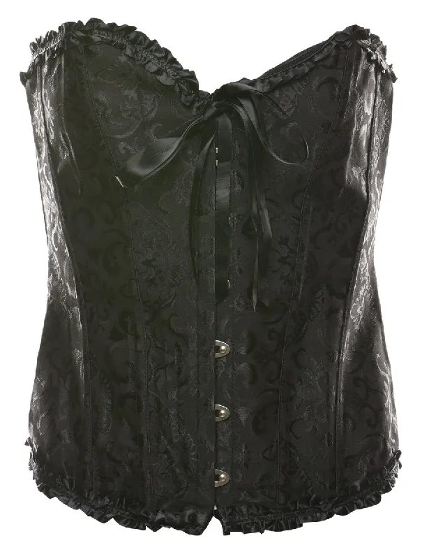 Jacquard Pattern Black Classic Corset - S