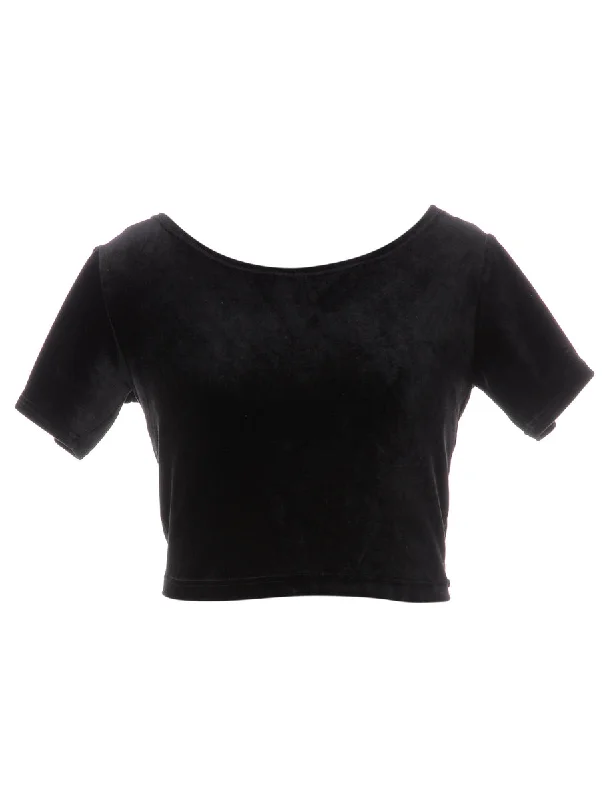 Label Velvet Low Back Crop Top