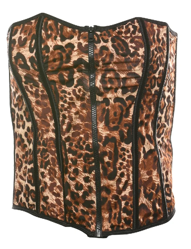 Leopard Pattern Vintage Corset - S