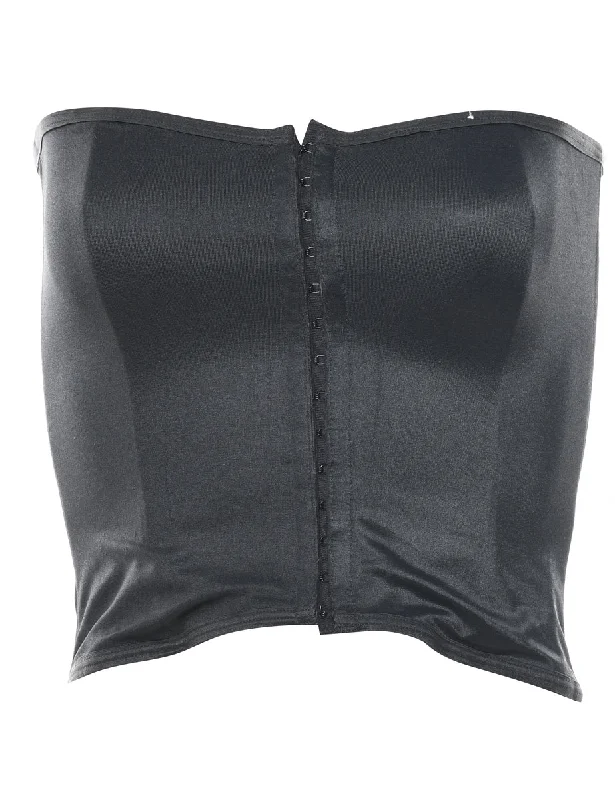 Plain Black Corset Top - S