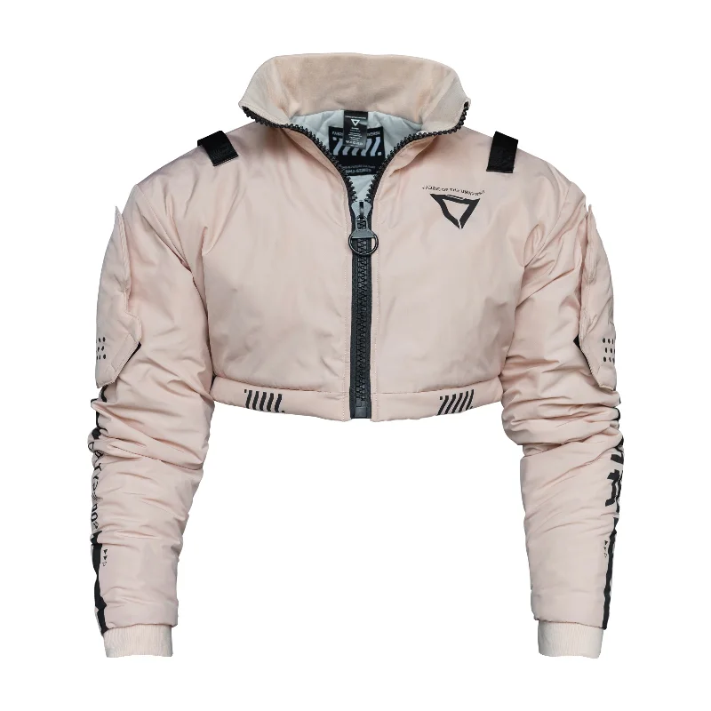 CRB-003 Pink Crop Bomber Jacket