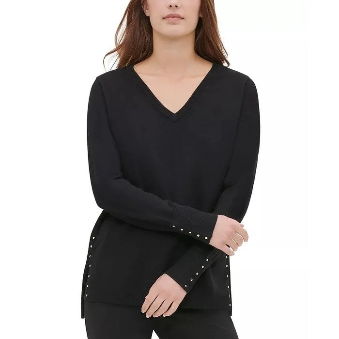 Calvin Klein Women's Studded Sweater Black Size Large