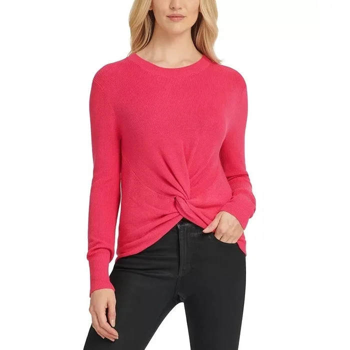 Dkny Women's Twist Hem Sweater Medium Pink Size X-Large