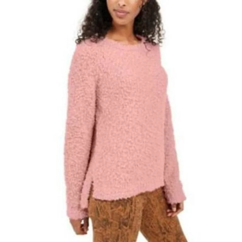 Hippie Rose Juniors' Textured High-Low Sweater Dark Pink Size Extra Large - X-Large