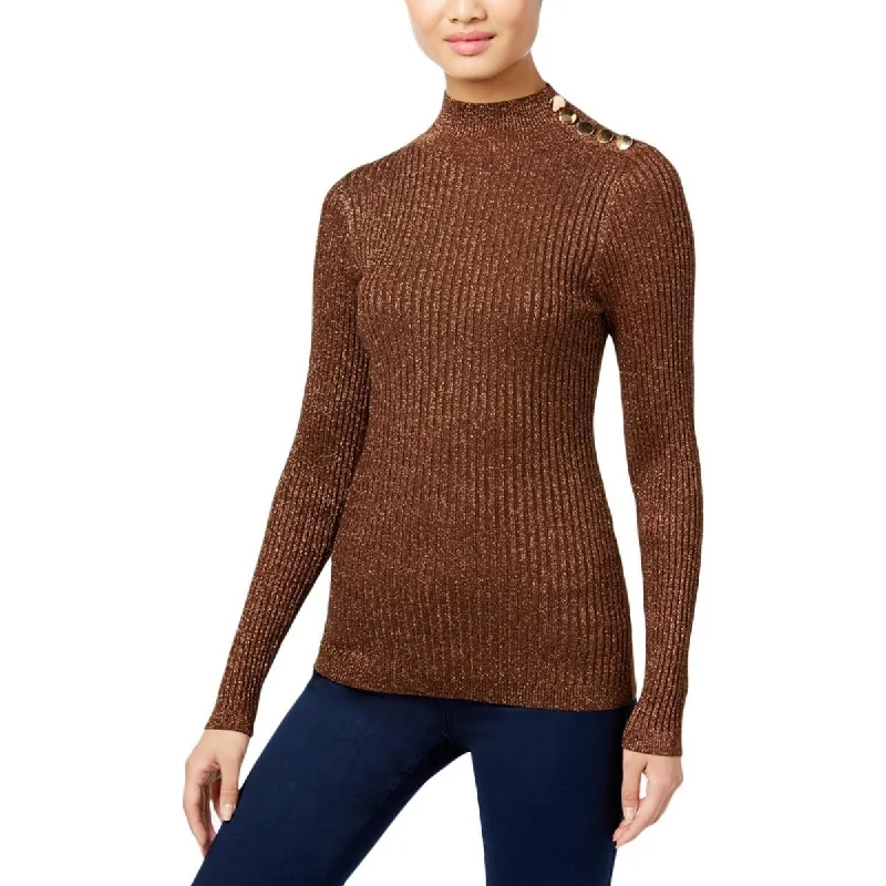 INC International Concepts Embellished Mock-Neck Sweater Brown-Medium - Brown - m