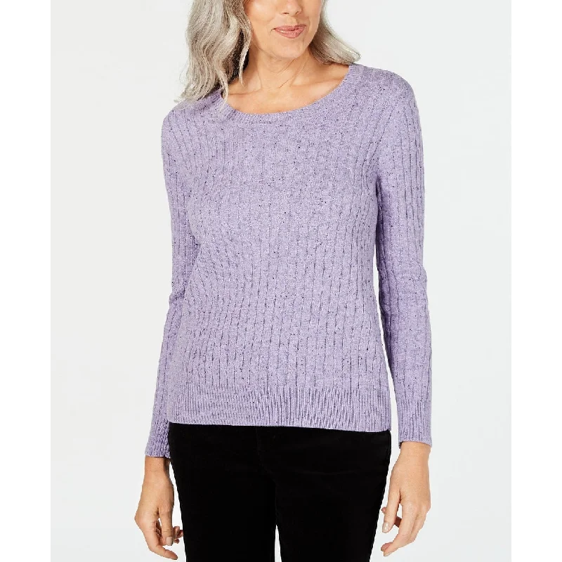 Karen Scott Women's Cable-Knit Sweater Purple Size Large