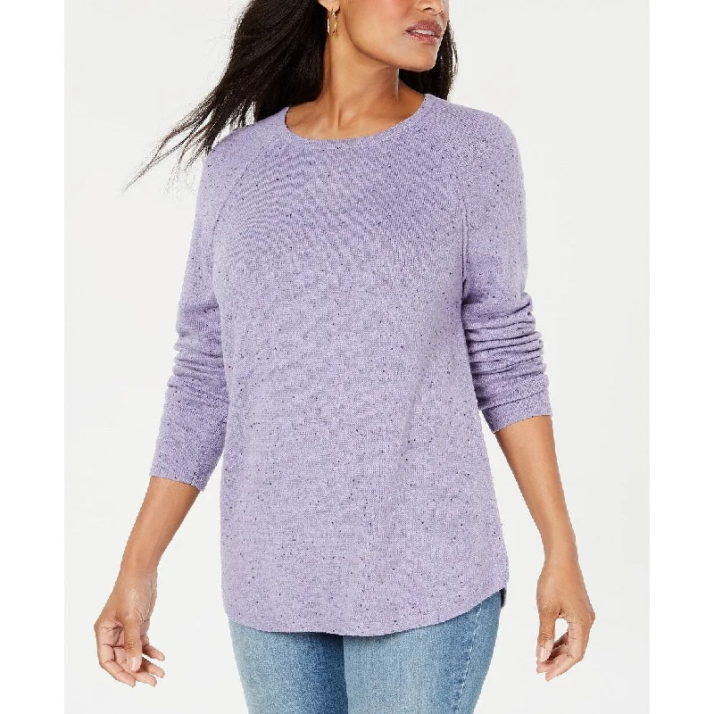 Karen Scott Women's Curved-Hem Sweater Lt/Pas Purple Size Small