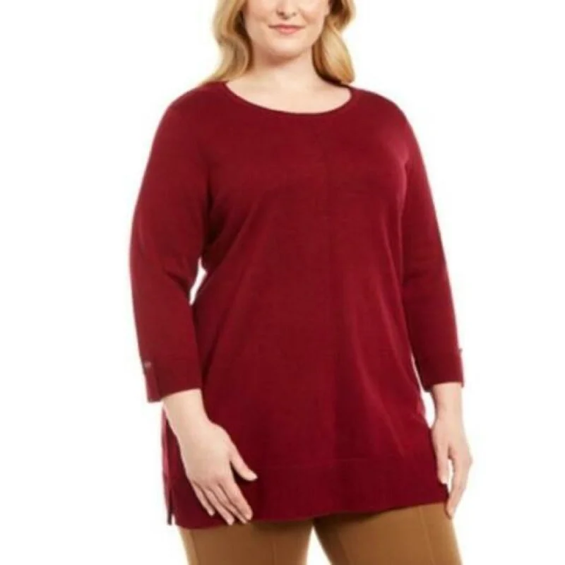 Karen Scott Women's Plus Size Cotton Roll-Neck Sweater Red Size 1X