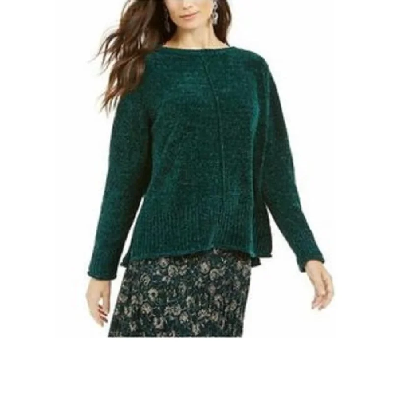 Style & Co Women's Petite Tie-Front Sweater Med Green Size Medium - Petite Medium