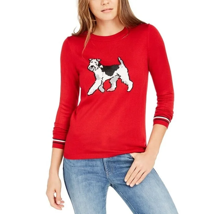 Tommy Hilfiger Women's Holiday Terrier Sweater 7CM Size Medium