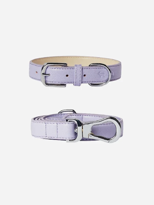 City Vegan Leather Dog Collar & Lead Set | Fresh Lilac