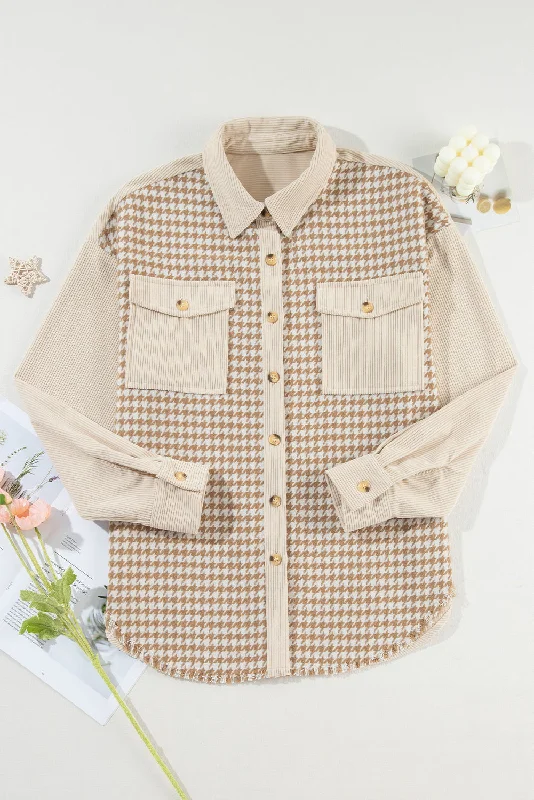 Long Sleeve Corduroy Button-Down Jacket