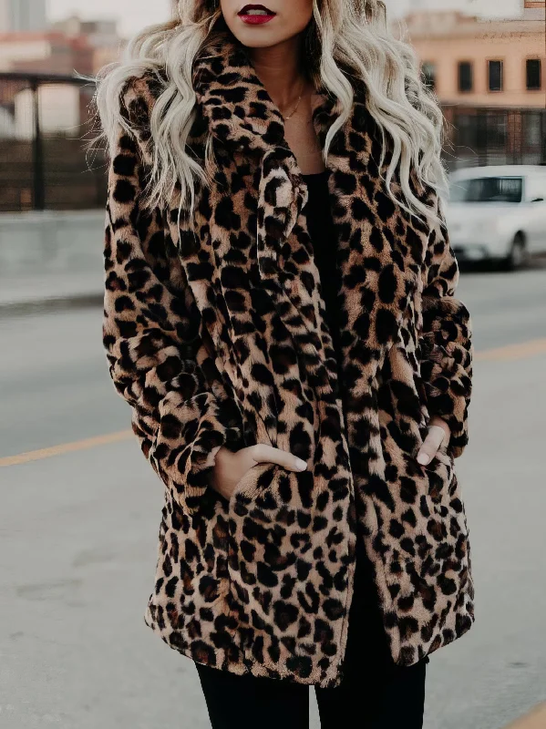 Long Sleeve Leopard Coat