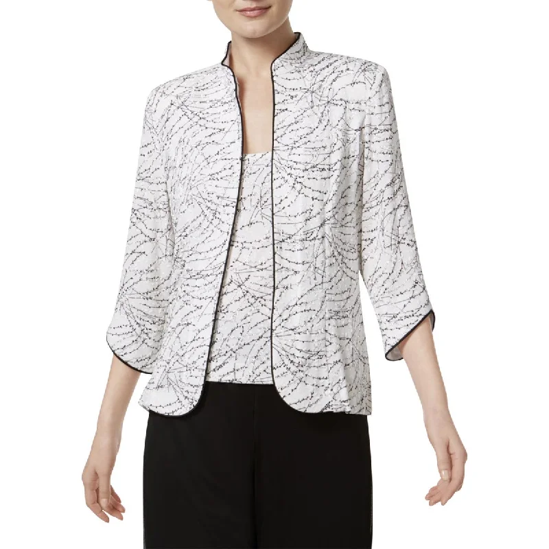 Alex Evenings Womens Glitter Jacket Twinset