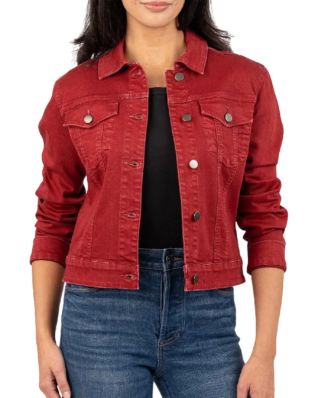 Julia Crop Jacket In Red