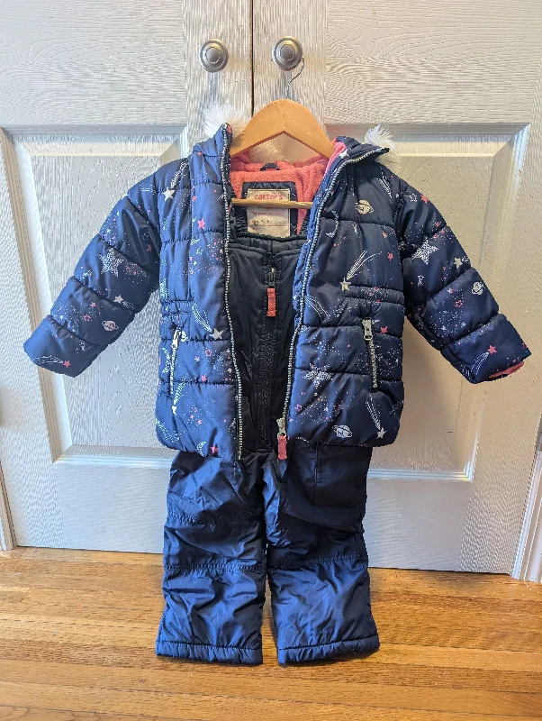 Carter's Girls size SMALL/4 winter jacket and snow bib set 4T