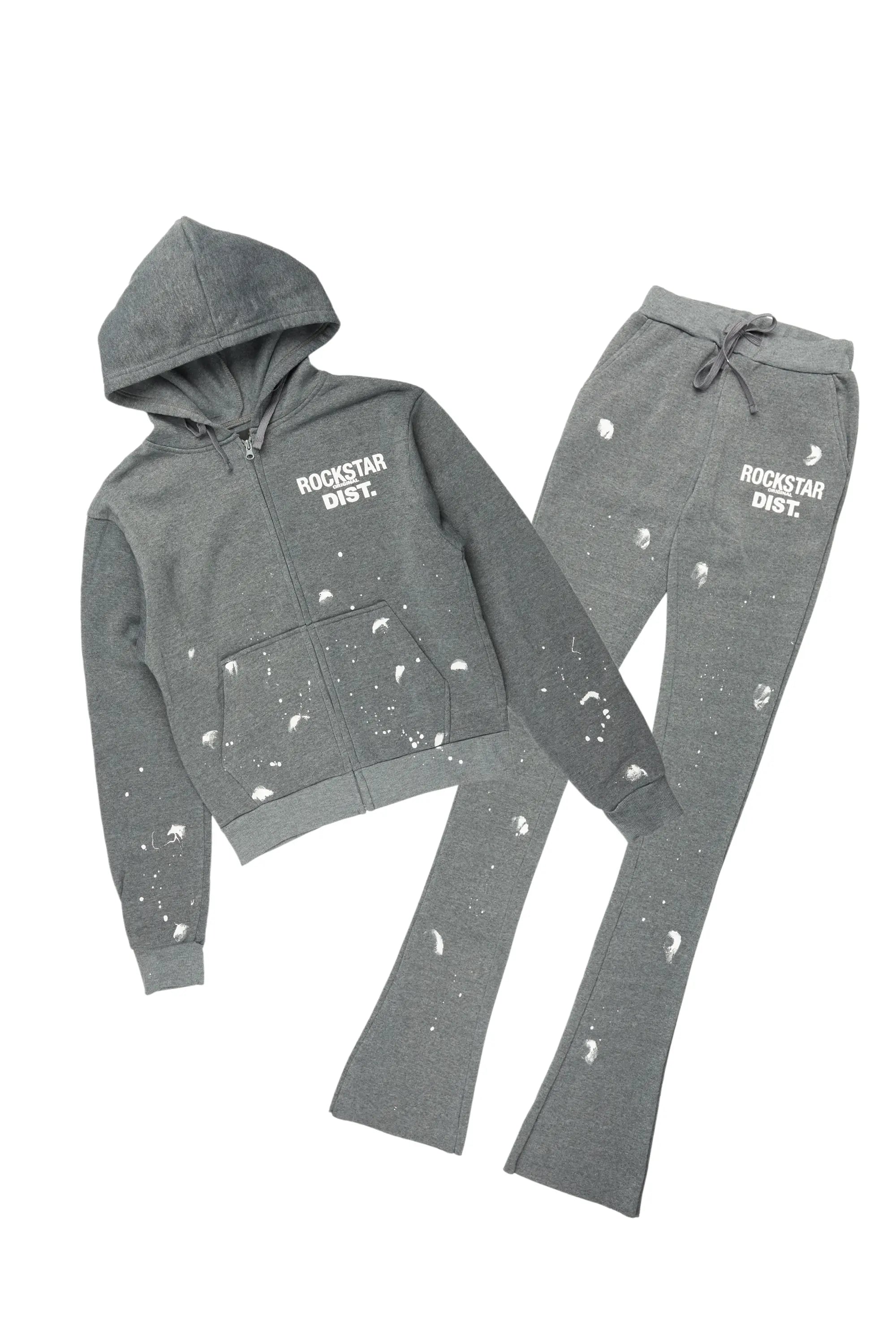 Halloway Heather Grey Zip Up Super Stacked Trackset