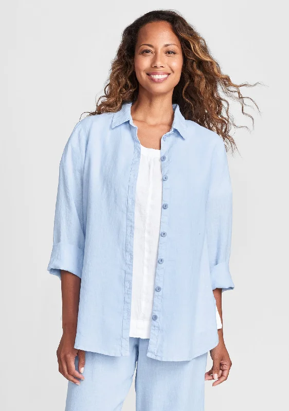 Crossroads Blouse - Linen Button Down Shirt - FINAL SALE