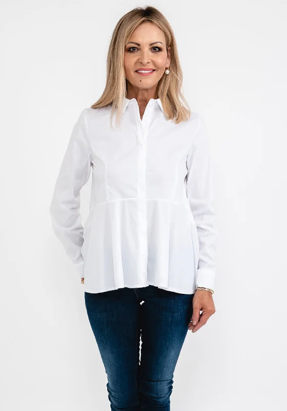 d.e.c.k. By Decollage Peplum Waist Shirt, White